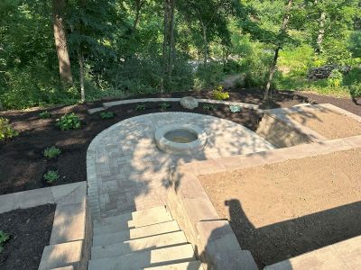 River Falls, WI  - County Materials Patio with Firepit