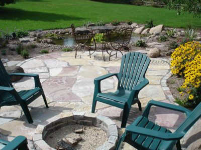 Hudson Twp. WI - Chilton Flagstone Patio Next to Pond