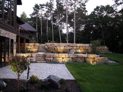 St. Croix Valley, WI - Limestone Wall with Steps