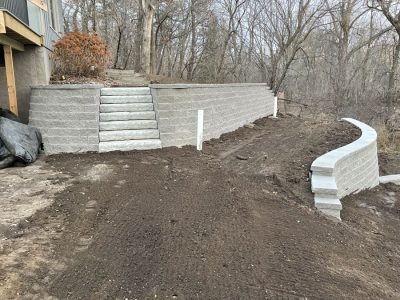 Kinnickinnic Twp. WI - County Materials Tribute Block Wall with Steps